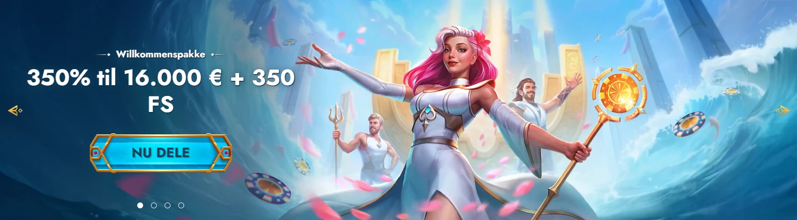 Casino velkomstbonus med premiehjul og spillfigur