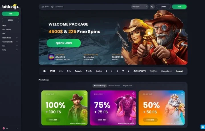 Nettcasino med velkomstpakke, gratisspinn og bonusspill